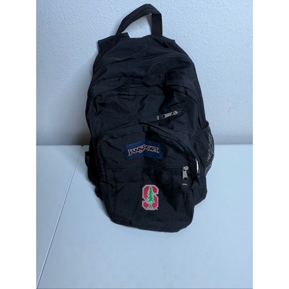Vintage JanSport Black Backpack  Padded Shoulder Straps Mesh Pockets - Picture 4 of 16